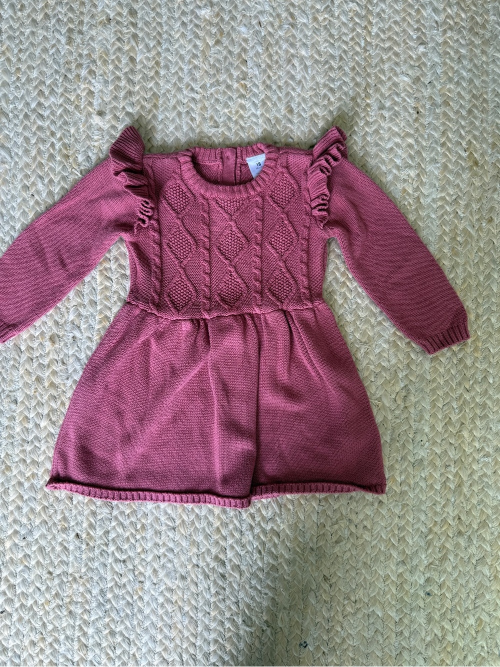 Nordstrom Mauve Knit Ruffle Shoulder Dress